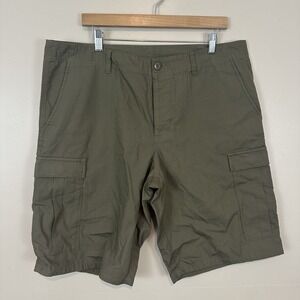 Patagonia VTG Military Green Ripstop Cargo Button Fly Shorts Mens 38x12 EUC